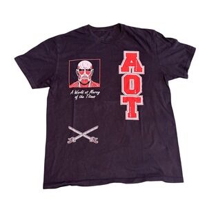 Attack on Titan AOT Colossal Titan Graphic T-Shirt Black Mens Large Crunchyroll